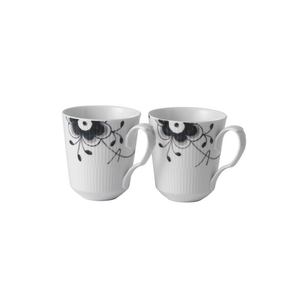 Black Fluted Mega Mug 38 cl, 2 stk, Royal Copenhagen