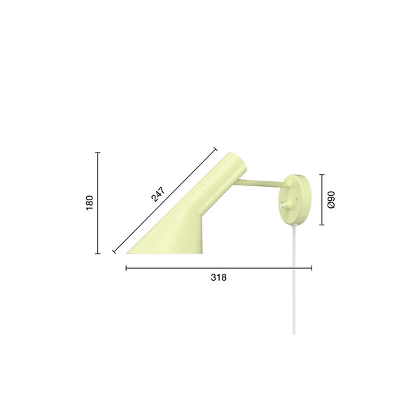 AJ Wall Lamp, soft lemon, Louis Poulsen