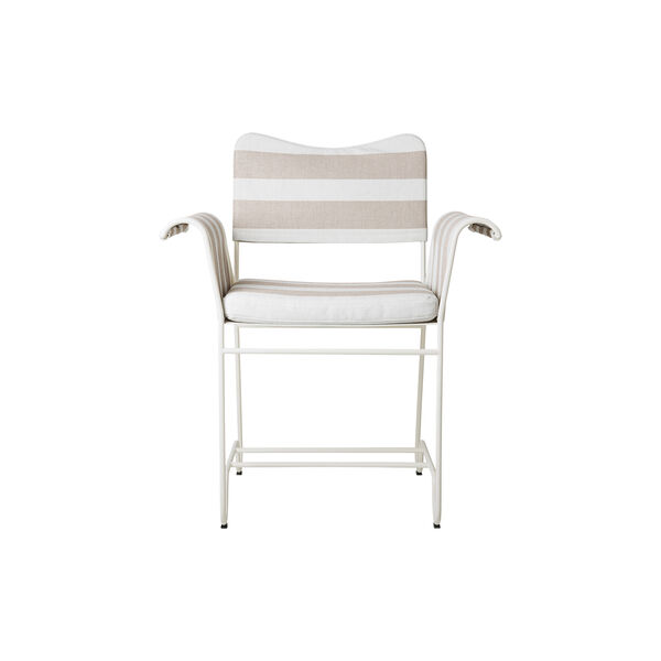 Tropique Dining Chair without Fringes, Leslie Stripe Limonta 40/classic white semi matt, GUBI
