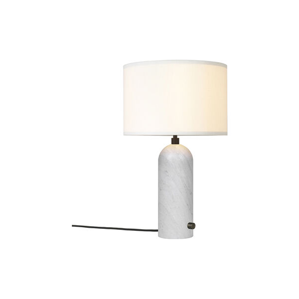 Gravity Table Lamp, white marble/white, GUBI