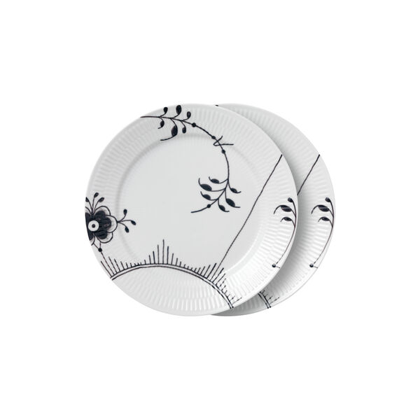 Black Fluted Mega Plate No. 2 Ø 27 cm 2 pcs, Royal Copenhagen