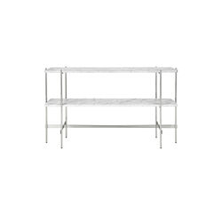 TS Console with 2 Racks, white carrara marble/steel, GUBI