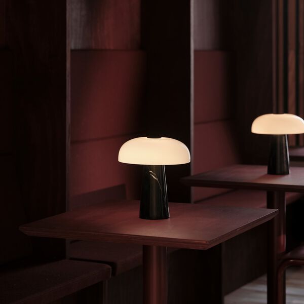 Glossy Mini Portable Table Lamp, black, Design For The People