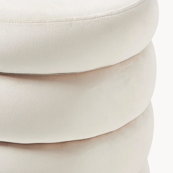 Alto Pouf with Storage Space, feather off white, Westwing Collection
