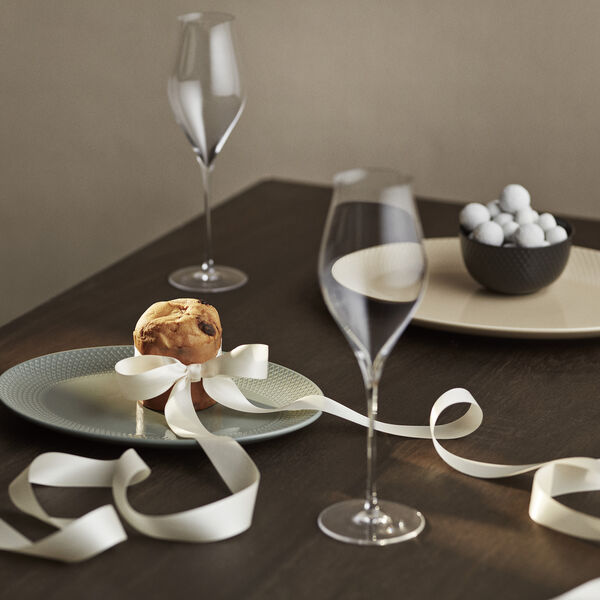 Rhombe Earth Oval serving dish, moss, Lyngby Porcelæn