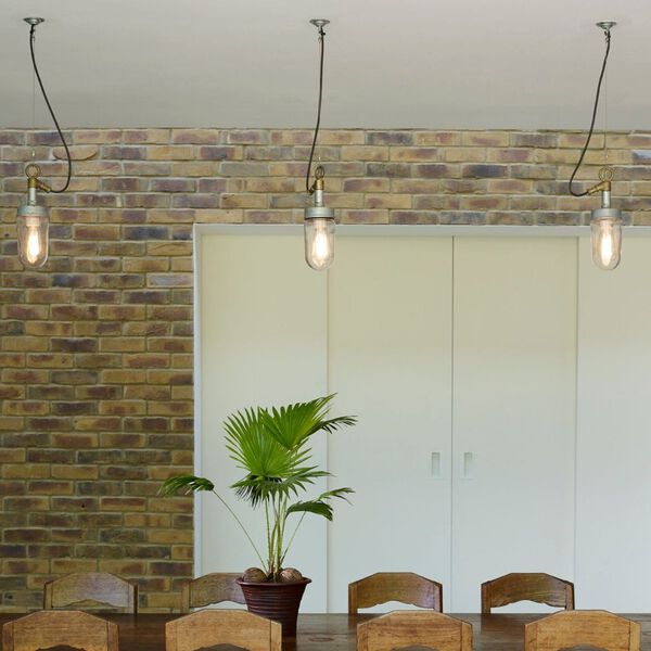 Well Glass Pendant 7679, galvanised silver/frosted, Original BTC