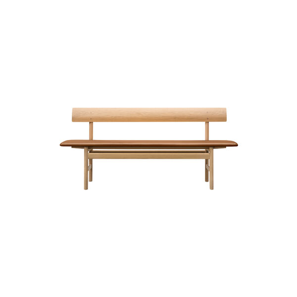 The Mogensen Bench, soap treated oak/cognac, Fredericia Furniture