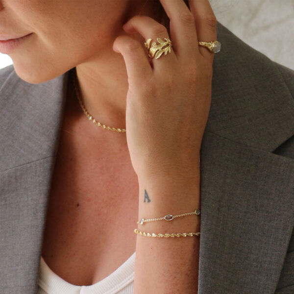 Jade | Gold-Plated/Rose Quartz | Bracelet, Pure by Nat