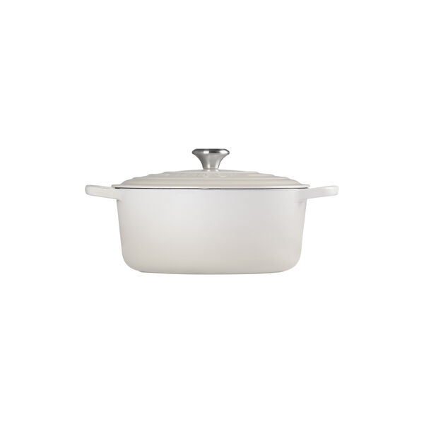 Signature round cast iron pot &Oslash; 28 cm, meringue, Le Creuset