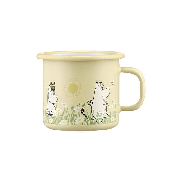 Mumi enamel mug, yellow, Muurla