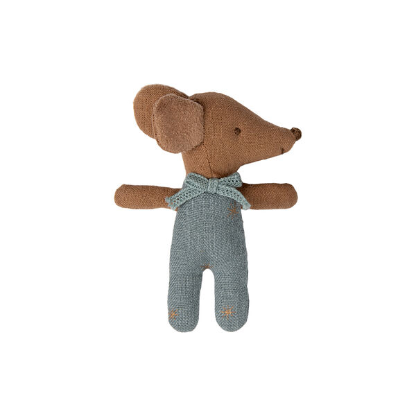 Sleepy/Wakey Baby Mouse in Matchbox, blue, Maileg