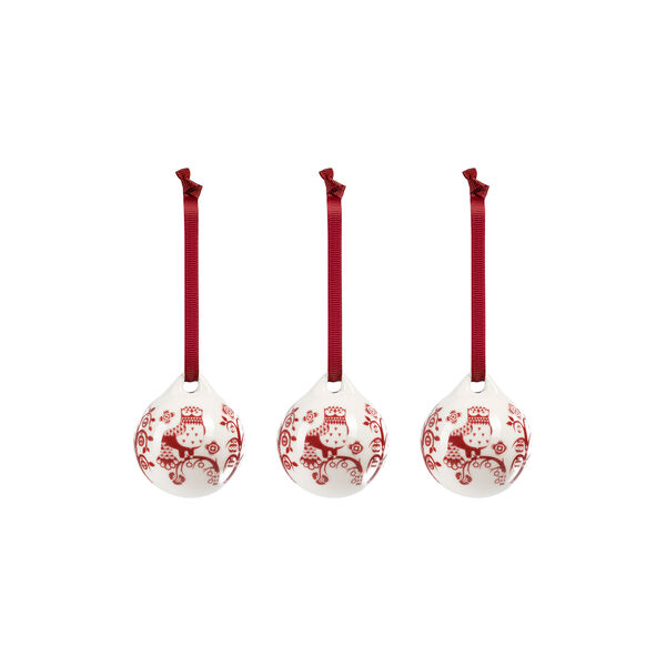Taika ornaments 3 pcs, red garnet, Iittala