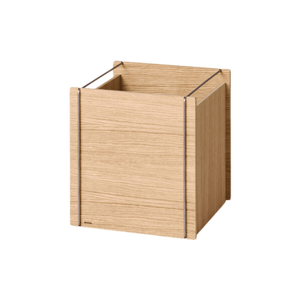 Storage Box | Square | Oiled Oak/Stainless Steel, MOEBE