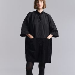 Fukkura poplin coat dress, black, BITTE KAI RAND