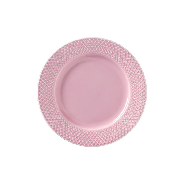 Rhombe Color Lunch Plate Ø 21 cm, rose Rhombe Color Lunch Plate Ø 21 cm, rose, Lyngby Porcelæn