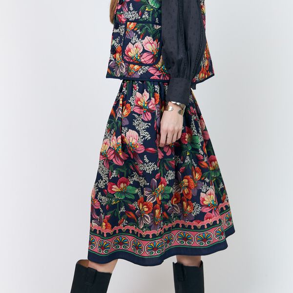 EllaLL Midi Skirt, flower print, Lollys Laundry