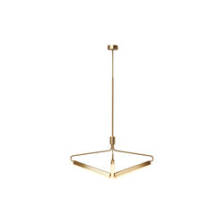Angel 3 500 Wide Chandelier, brass, Rubn