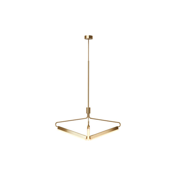 Angel 3 500 Wide Chandelier, brass, Rubn