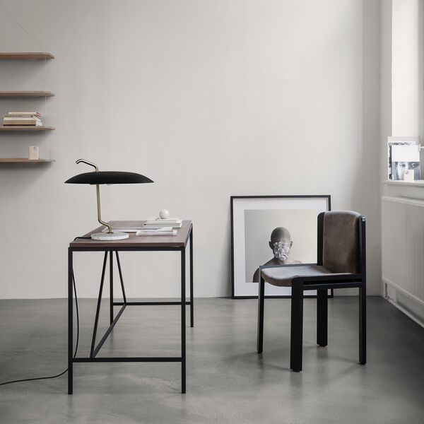 Model 537 Table Lamp, brass/black/white, Astep