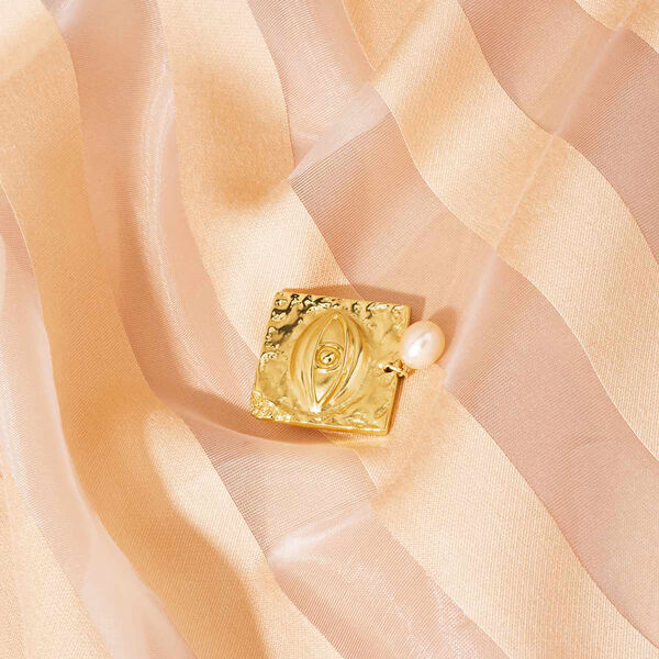 THE SEEKER BROOCH, gold plated/pink, House of Vincent