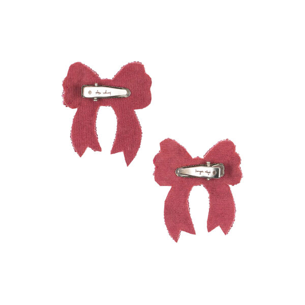 2 Pack Sequin Bow Hair Clip, rapture rose, Konges Sløjd