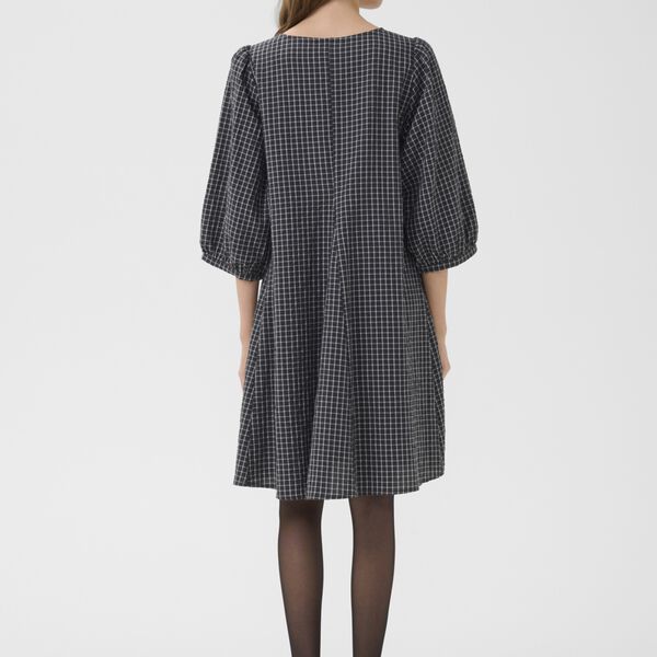 KBEllen Indie Dress, dark grey check, Karen by Simonsen