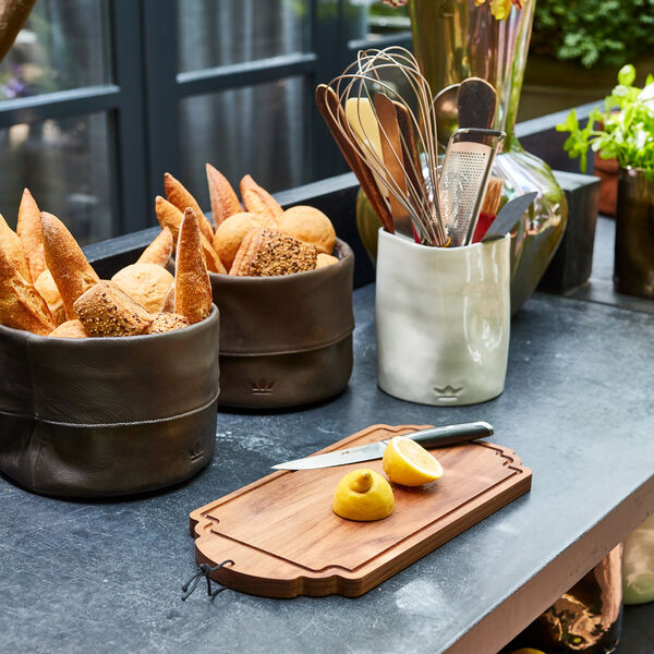 Dented utensil jar, white, Dutchdeluxes