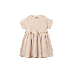 Jersey Dress S/S Emilie, coral flowers, Wheat