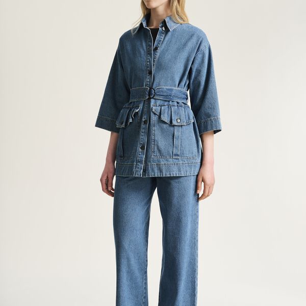 Hayato long jacket, blue denim, BITTE KAI RAND