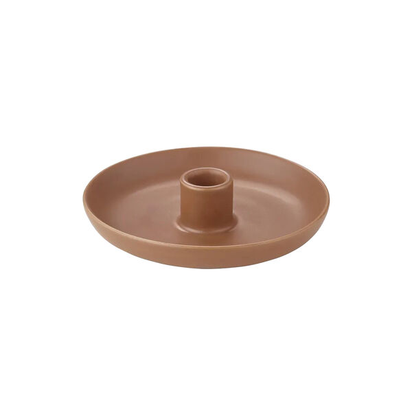 VELA Candle Holder round M, amber brown, Blomus