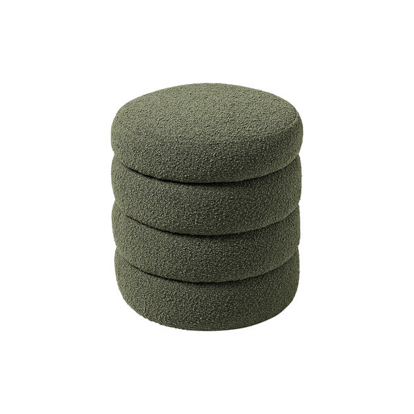 Alto Pouf with Storage Space, boucl&eacute; dark green, Westwing Collection