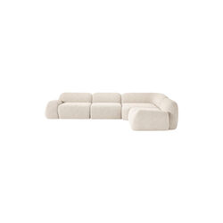 Wolke 4-seater Modular Corner Sofa, boucl&eacute; light beige, Westwing Collection