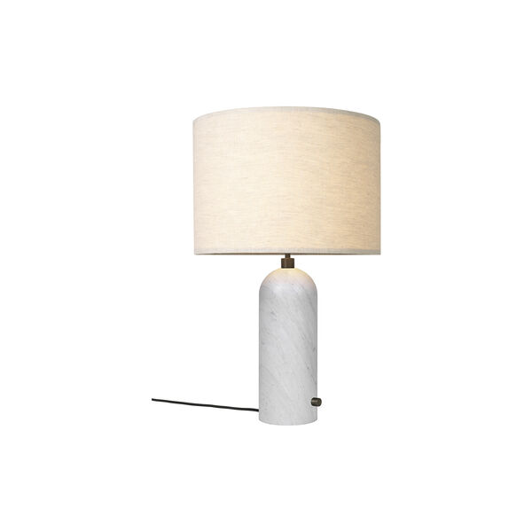 Gravity Table Lamp, white marble/canvas, GUBI