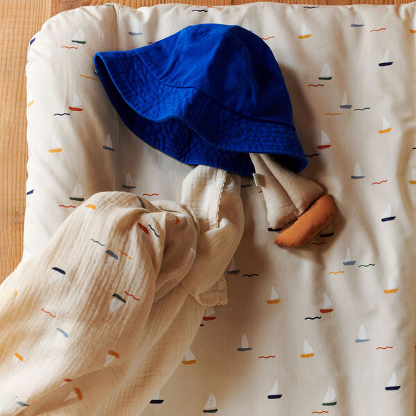 Dove Changing Cushion, pond boats, Dear April