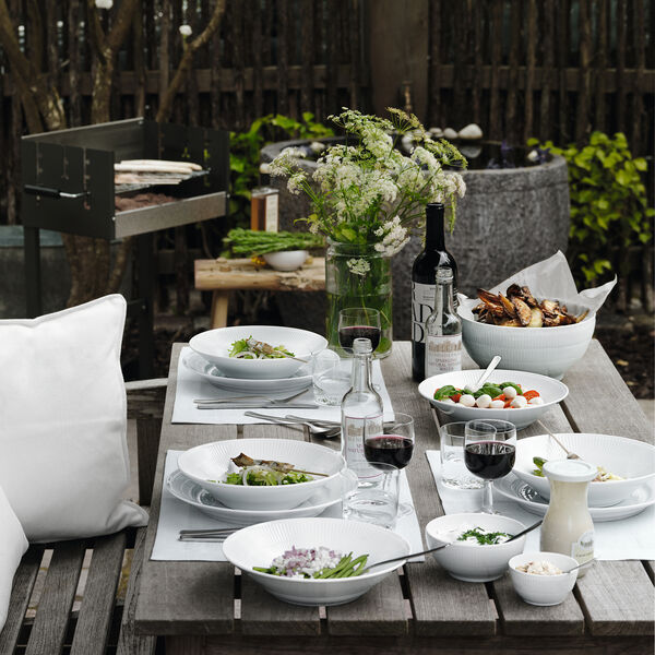 White Fluted Deep Plate Ø 24 cm, Royal Copenhagen