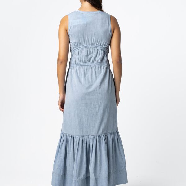Maxi dress with bows, ash blue, Coster Copenhagen