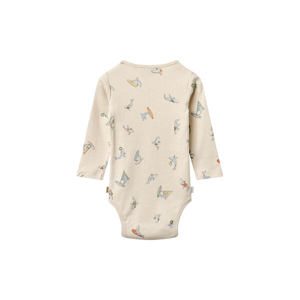 Body L/S Freddie, whale friends, Wheat