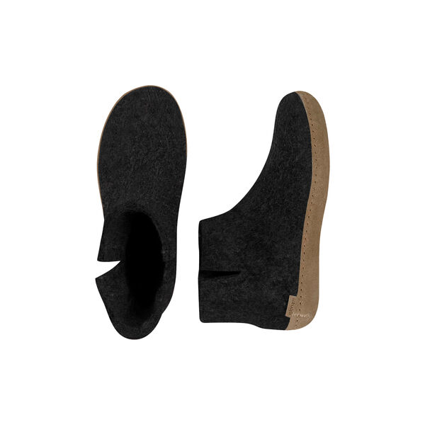Felt Ankle Shoe, charcoal, Glerups
