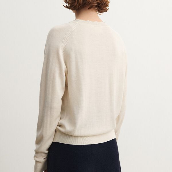 Thin Sweater, ecru Thin Sweater, ecru, FUB