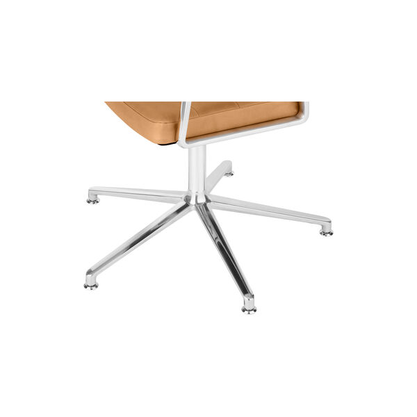 VIPP453 Swivel+ Chair with Gliders, camel/polished aluminium, Vipp