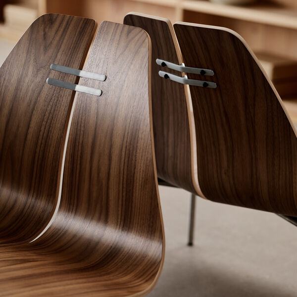 PK23&trade; Lounge Chair, clear lacquered walnut/steel, Fritz Hansen