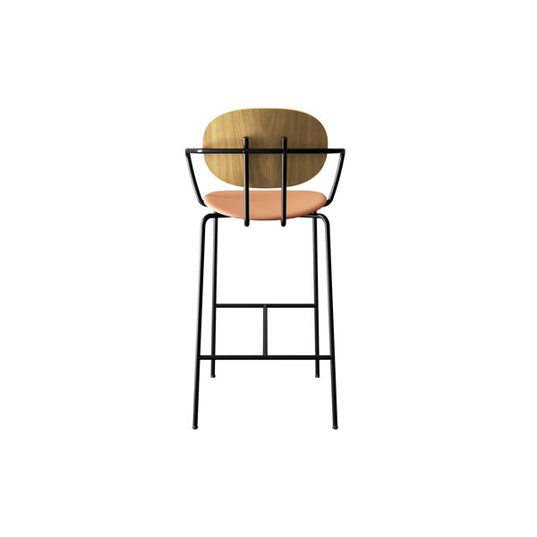 PIET HEIN Bar Chair with Arms, oiled oak/Silk Cognac, Sibast Furniture