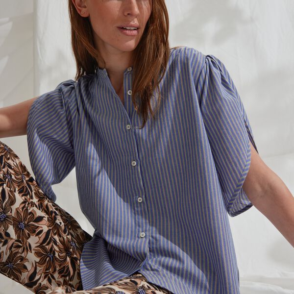 HMTulin shirt, blue stripe, Heartmade