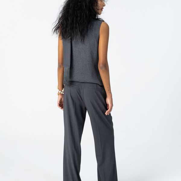 Vest with knit back, asphalt grey, Coster Copenhagen
