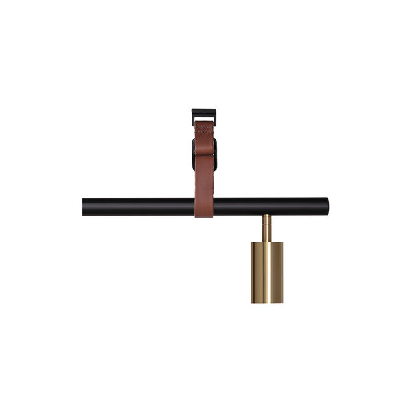 Long John 5 Spot Pendant Brown Leather, black/brass, Rubn