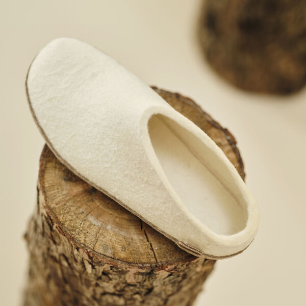 Felt Slippers, white Felt Slippers, white, Glerups
