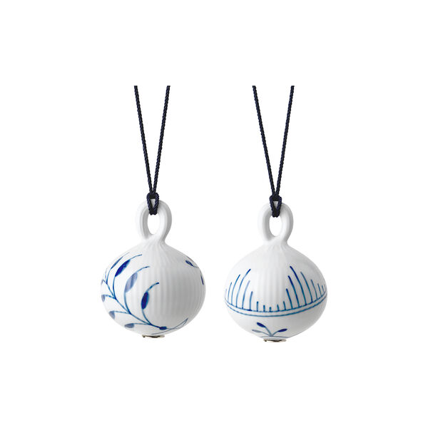 Blue Fluted Mega Christmas Bauble Set 2 pcs, Royal Copenhagen