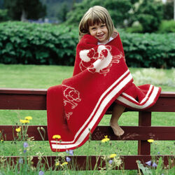 SAU Half Size Throw, red, R&oslash;ros Tweed
