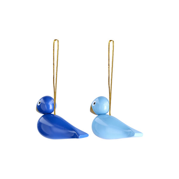 Winter birds ornament 2 pcs, blue/light blue, Kay Bojesen Denmark