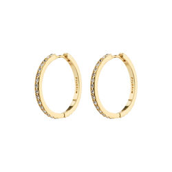 EBNA maxi crystal hoops, gold-plated, Pilgrim